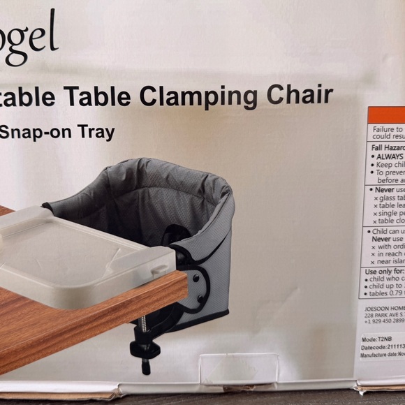 Toogel Portable Hook-On High Chair w/ Snap-On Tray – Travel Baby Seat - Picture 2 of 3